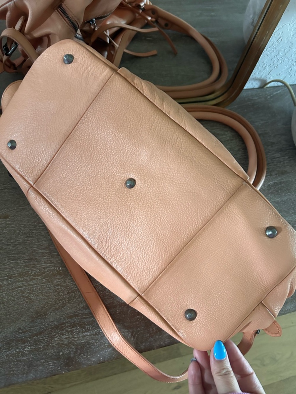 New Free People Emerson Tote Bag Apricot - Picture 6 of 8